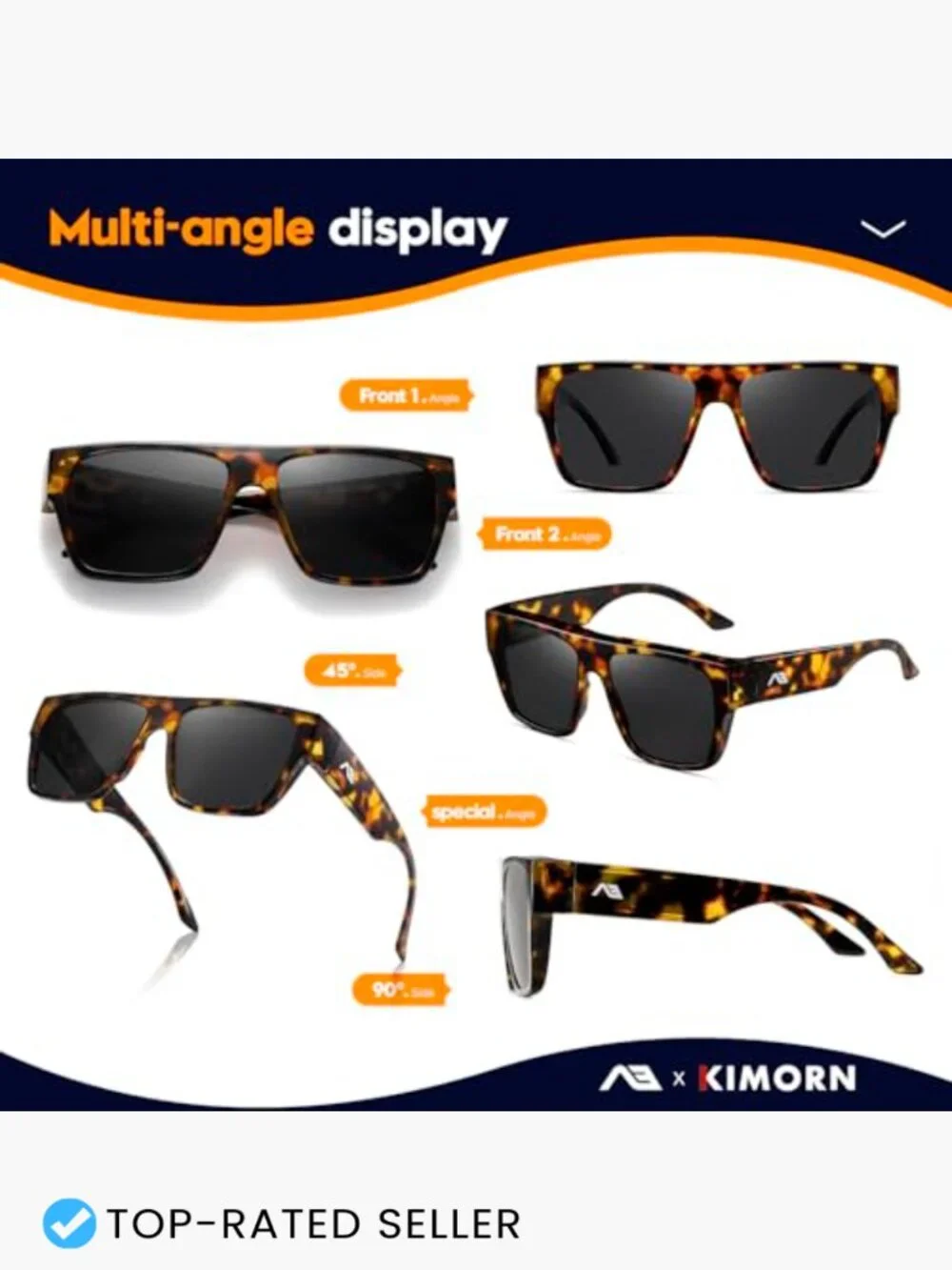 Fit Over Glasses Square Sunglasses Polarized UV400 Protection Trendy Retro